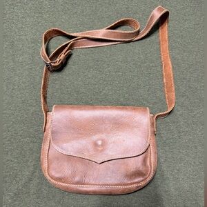 Hide & Drink Brown Genuine Leather small crossbody purse